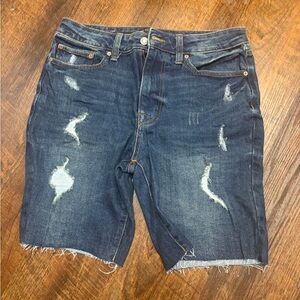 No Boundaries Men 34 Distressed Blue Denim Shorts